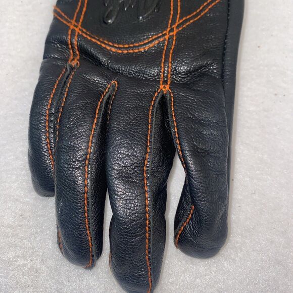 HARLEY DAVIDSON Goatskin Women's Black Leather Motorcycle Riding Gloves Small - Picture 8 of 8